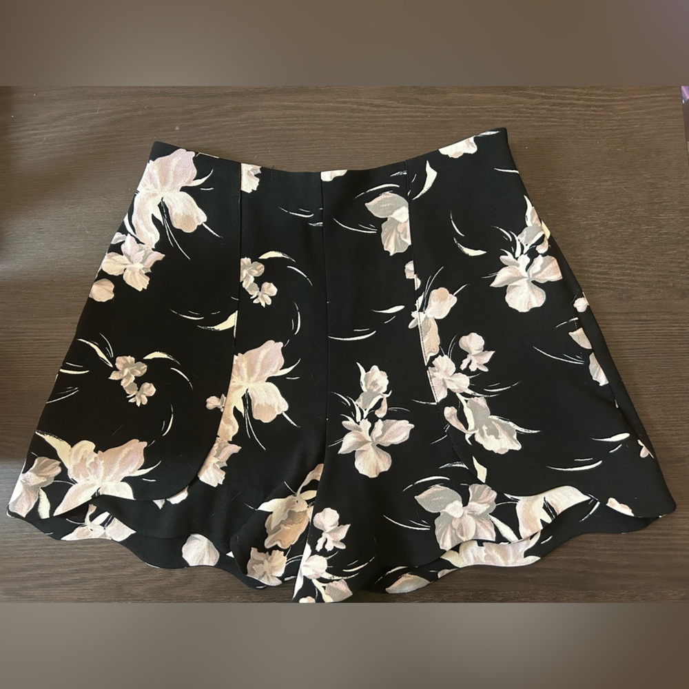 Black and Cream Patterned Shorts